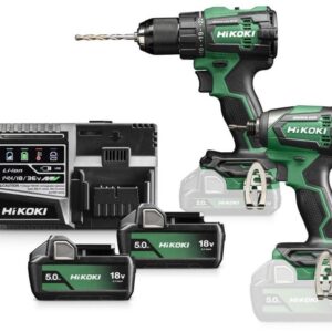 Hikoki KC18DEWCZ | Accu Combopack | DV18DE + WH18DE | 18 V | 2x 5.0Ah accu's + lader