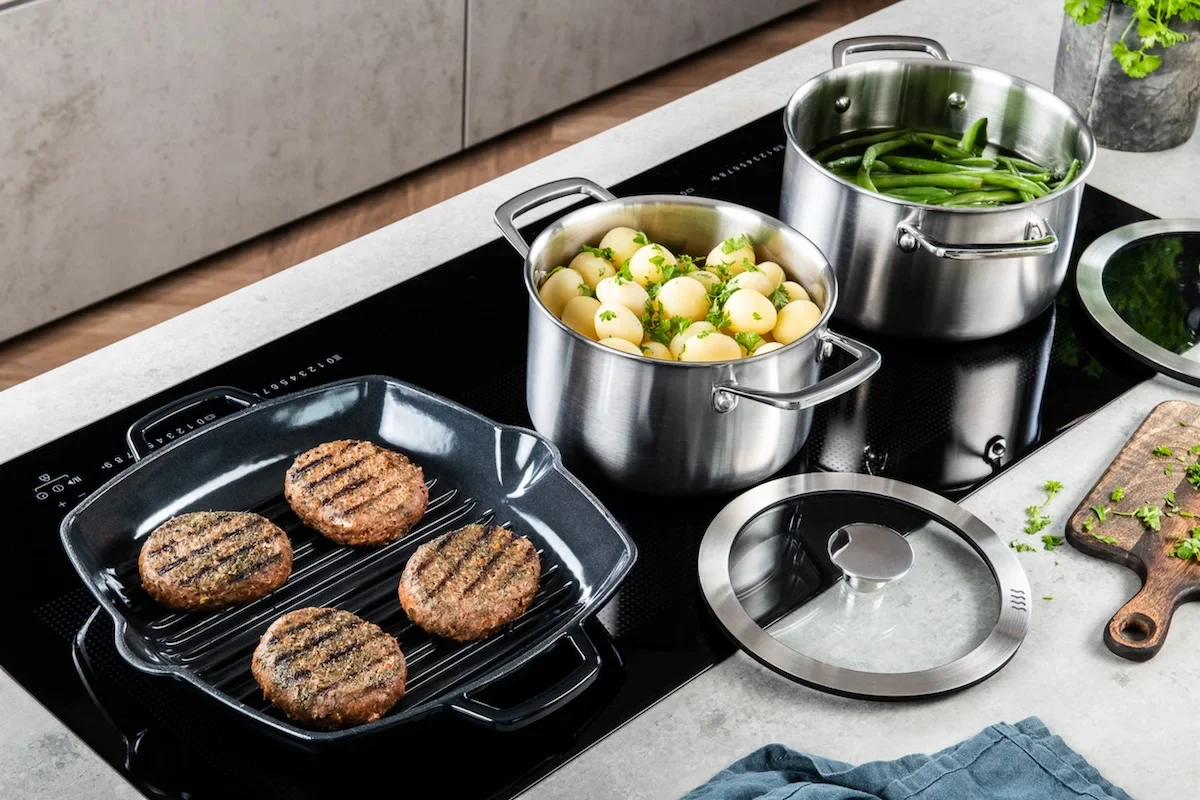 DUCQ Downdraft pannenset - 17 delig - met glazen deksels - Afbeelding 10