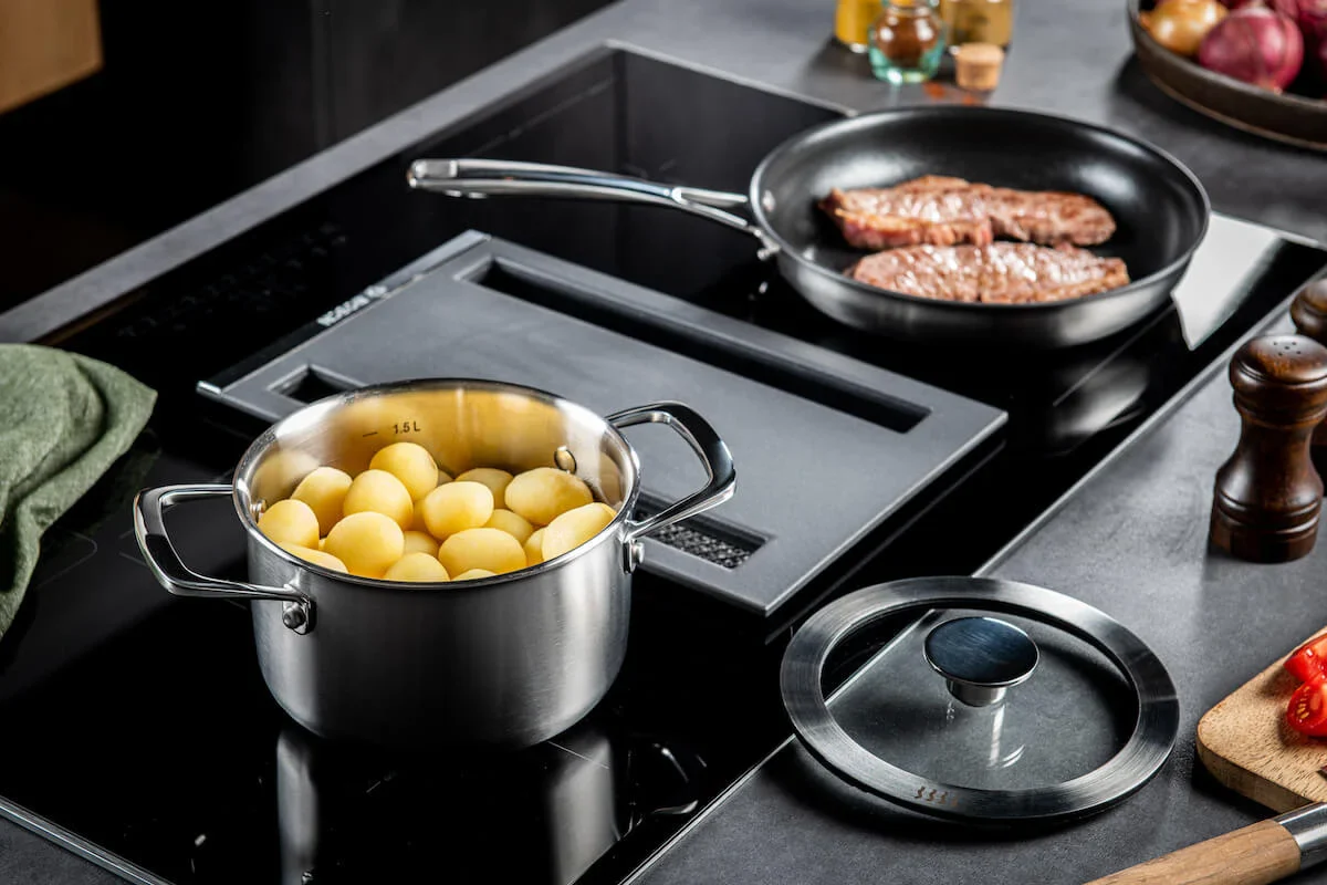 DUCQ Downdraft pannenset - 10 delig - met glazen deksels - Afbeelding 12