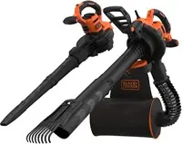 BLACK+DECKER BEBLV301 3000W 3IN1 Bladblazer met ruggedragen opvangzak en extra hark
